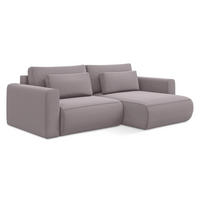 ECKSOFA mit Schlaffunktion Samt Stoff Violett - Lila/Flieder, Kunststoff/Textil (240/149cm) - Makamii