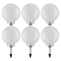 LED AUSSENLEUCHTE Kugel Kunststoff Weiß 6er Set - Weiß, Kunststoff (25/25/65cm)