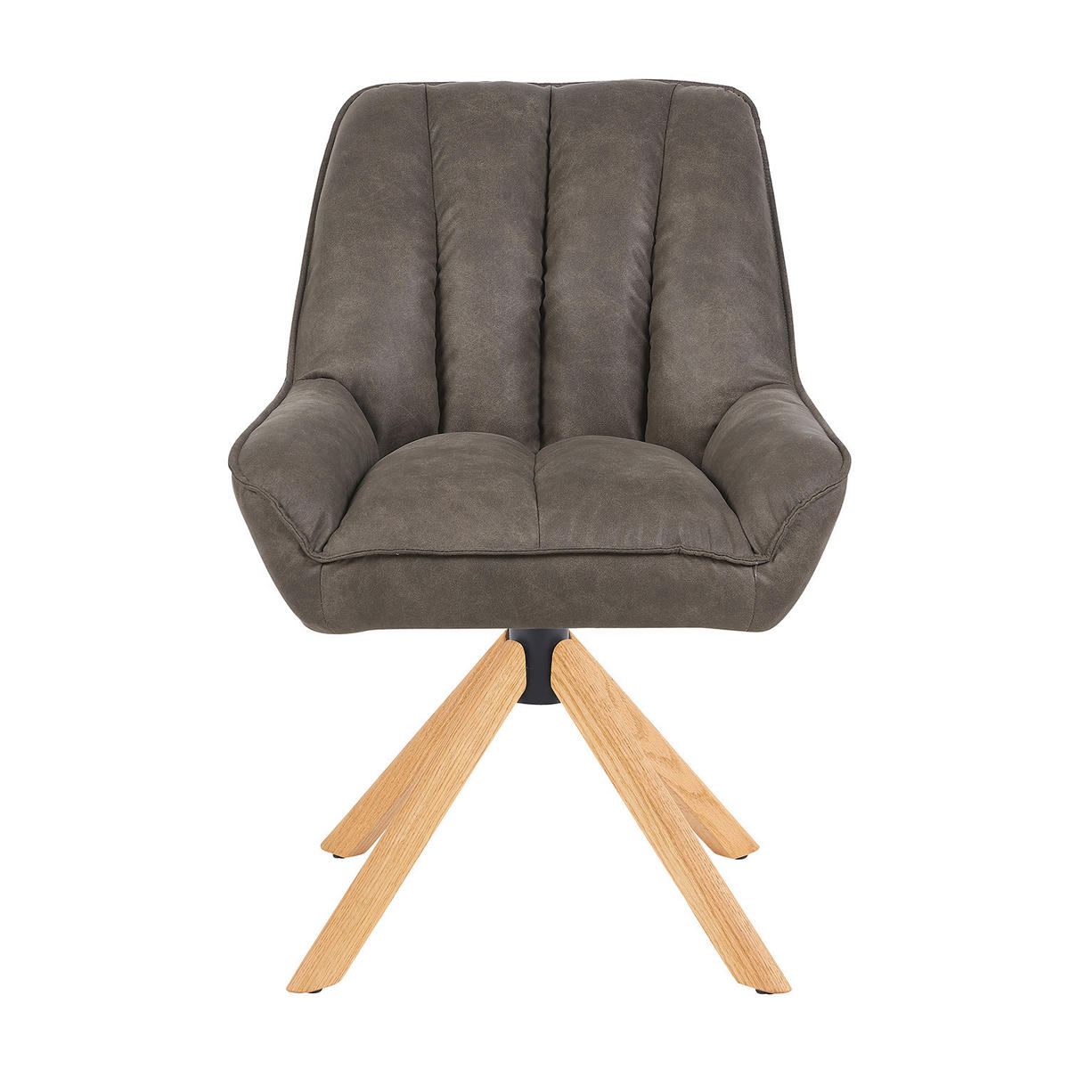 DREHSTUHL Mika-Leon 2er-Set - Honigeiche/Taupe, Eichenholz/Holz (60/88/68cm) - DUBI Möbel