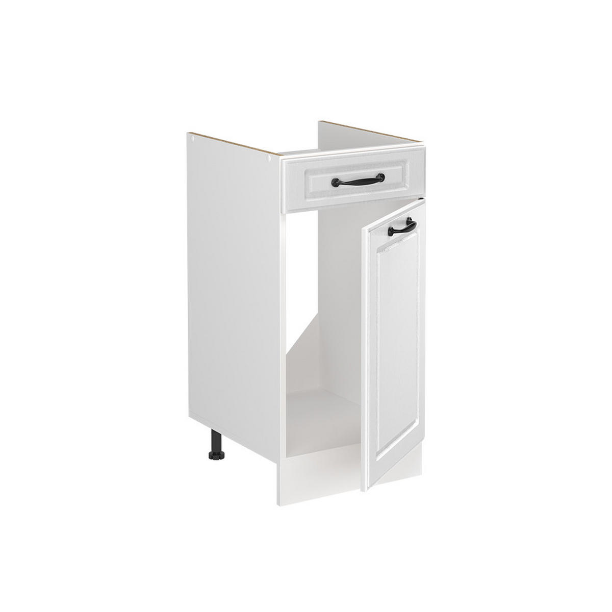 SPÜLENUNTERSCHRANK R-Line, Weiß Landhaus/Weiß, 40 cm Arbeitsplatte Anthrazit - Weiß, Holzwerkstoff (40/81.6/60cm) - Vicco
