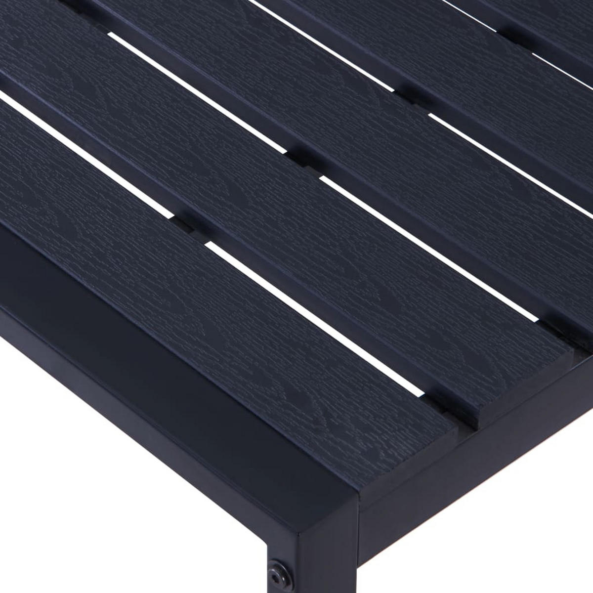 GARTENBANK 120.5 Cm Ps-Platte Schwarz - Schwarz, Metall (120.5/45/40cm) - vidaXL