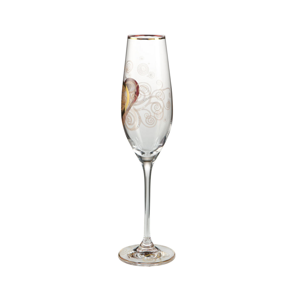 SEKTGLAS 2er Set Gustav Klimt - Heart Kiss, Glas, 100 ml - Multicolor, Glas (0.15L) - Goebel