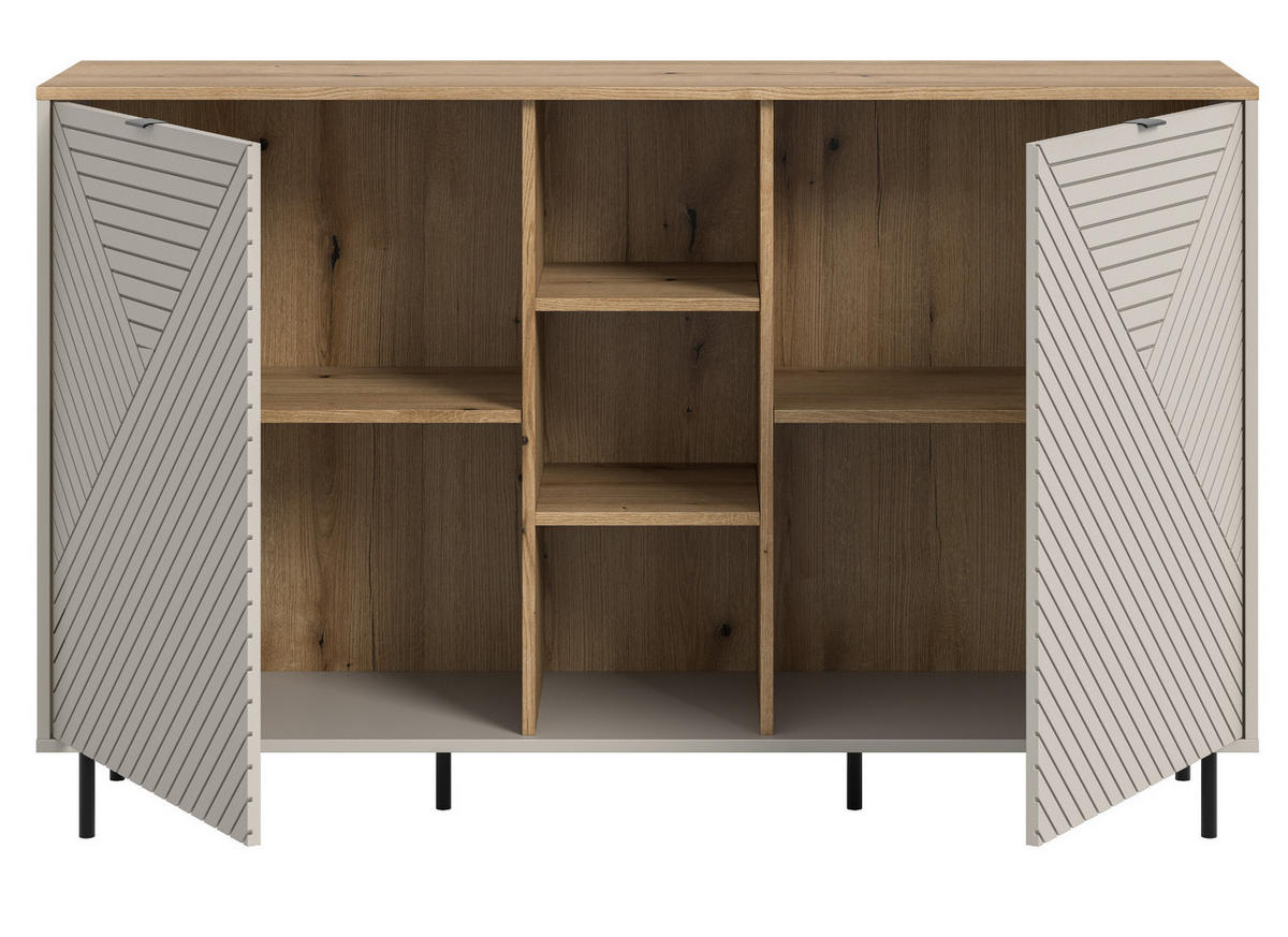 SIDEBOARD Kaschmir, Evoke Eiche 154 x 95 cm, Kommode in modernem Design - Kaschmir/Eichefarben, Holzwerkstoff/Metall (154/95/40cm) - Inn.Furn