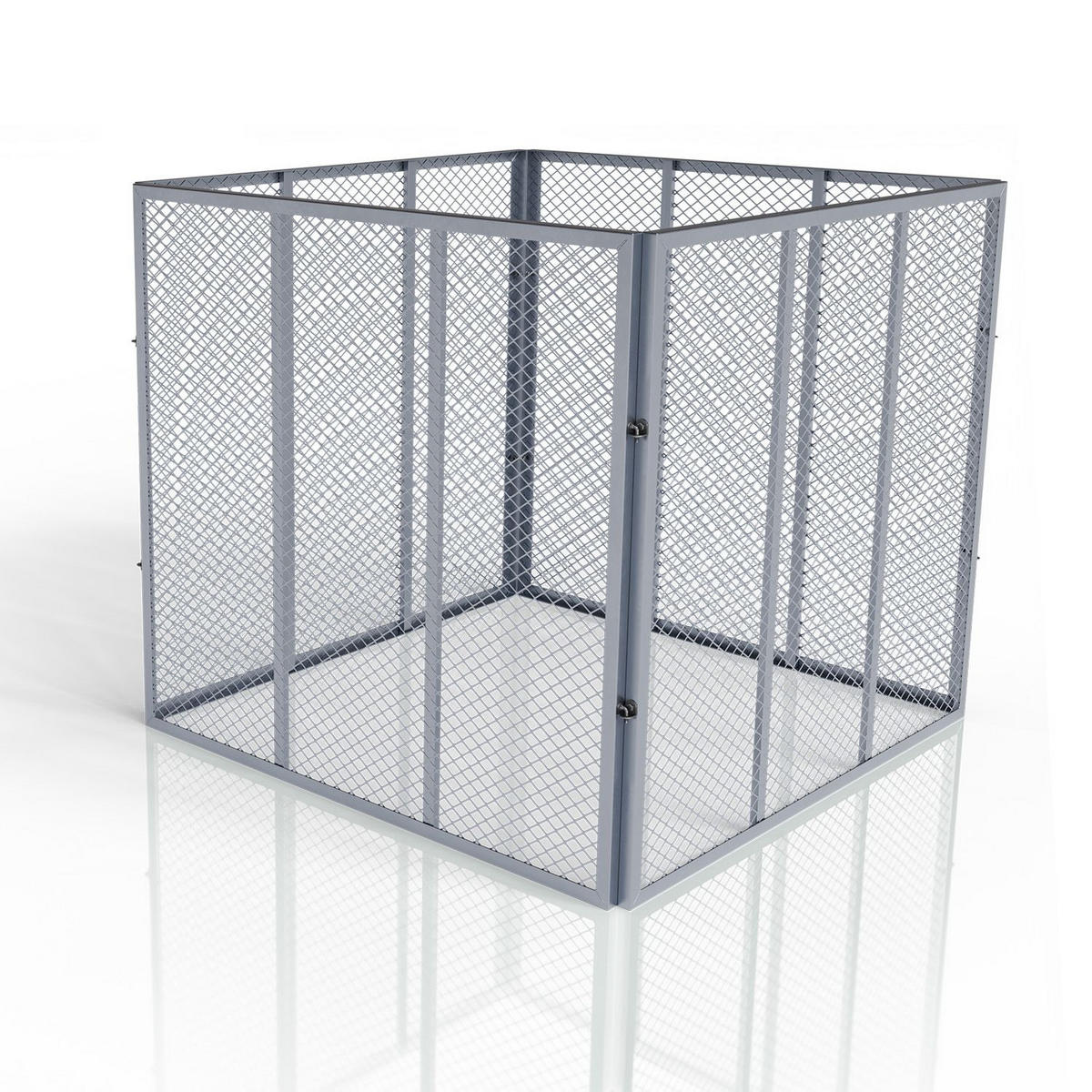 KOMPOSTER Metall silber 450L - Silberfarben, Metall (80/70/80cm) - Juskys