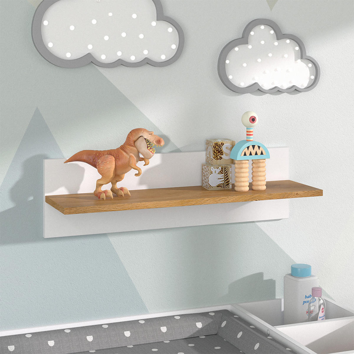 POLICE NA DĚTSKÝ POKOJ Malia Bílá - bílá, kompozitní dřevo (70/20/18.4cm) - VitaliSpa