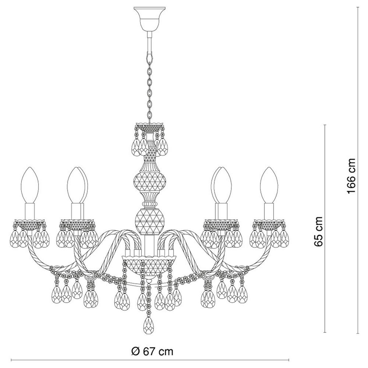 LED KRONLEUCHTER Silber Kristalloptik - Silberfarben, Metall (67/67/166cm) - Globo Lighting