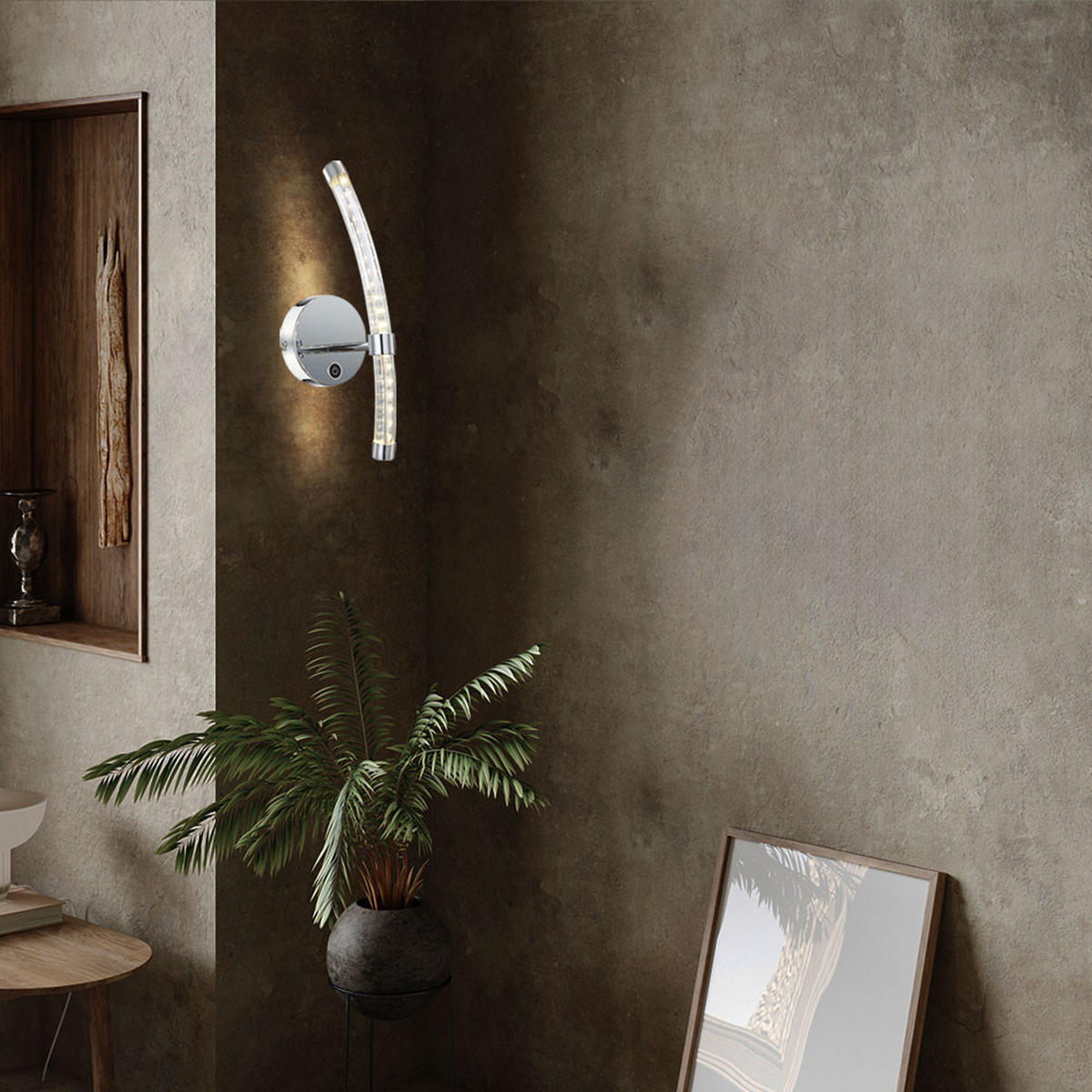 LED WANDLEUCHTE HYPERION Silber Glas - Silberfarben, Glas (12/37/14.2cm) - Globo Lighting