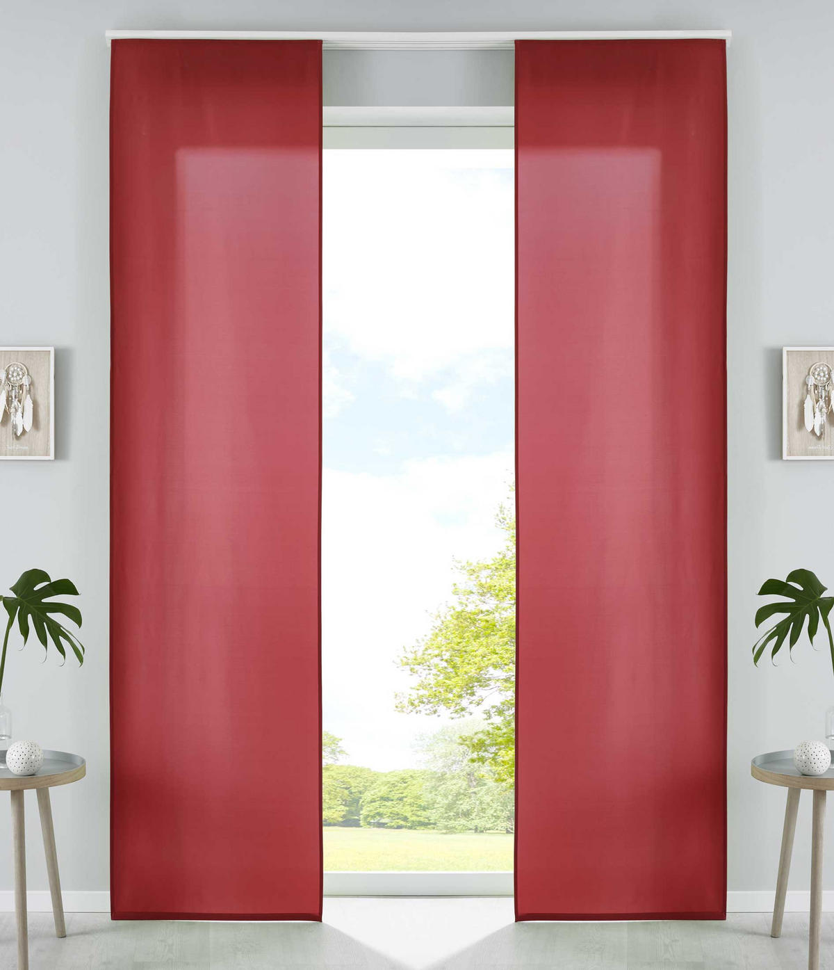VORHANG 2ER SET HxB 245x60 cm Bordeaux - Bordeaux, Textil (60/245cm) - Gardinenbox