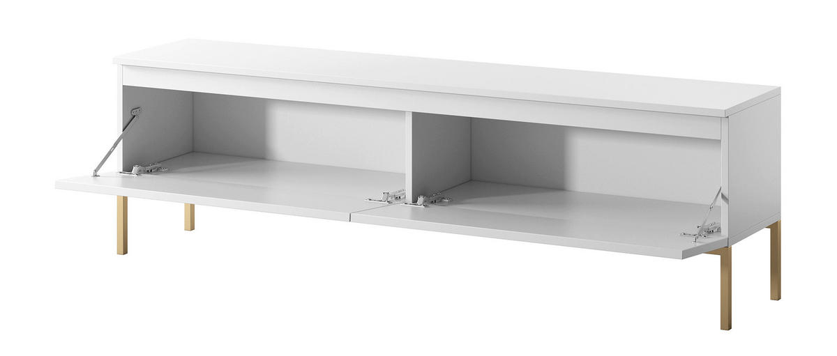 TV-LOWBOARD Bemmi Weiß auf Metallgestell 150/46/32 cm - Goldfarben/Weiß, Holzwerkstoff/Metall (150/46/32cm) - Selsey