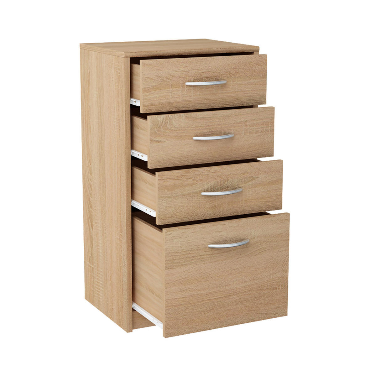KOMMODE mit 4 Schubladen in sonoma - Hellbraun, Holzwerkstoff (45/85/35cm) - Home Collective
