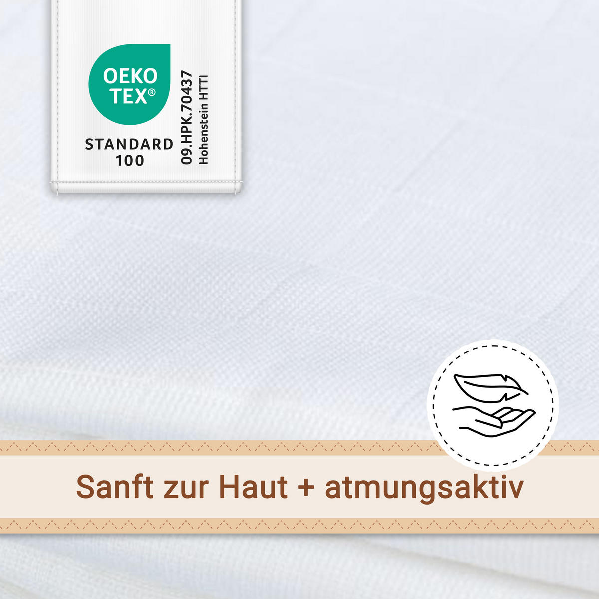SPUCKTÜCHER, 5er-Set, 70x70 cm, 100% Baumwolle, Weiß - Weiß, Textil (70/70cm) - Zollner
