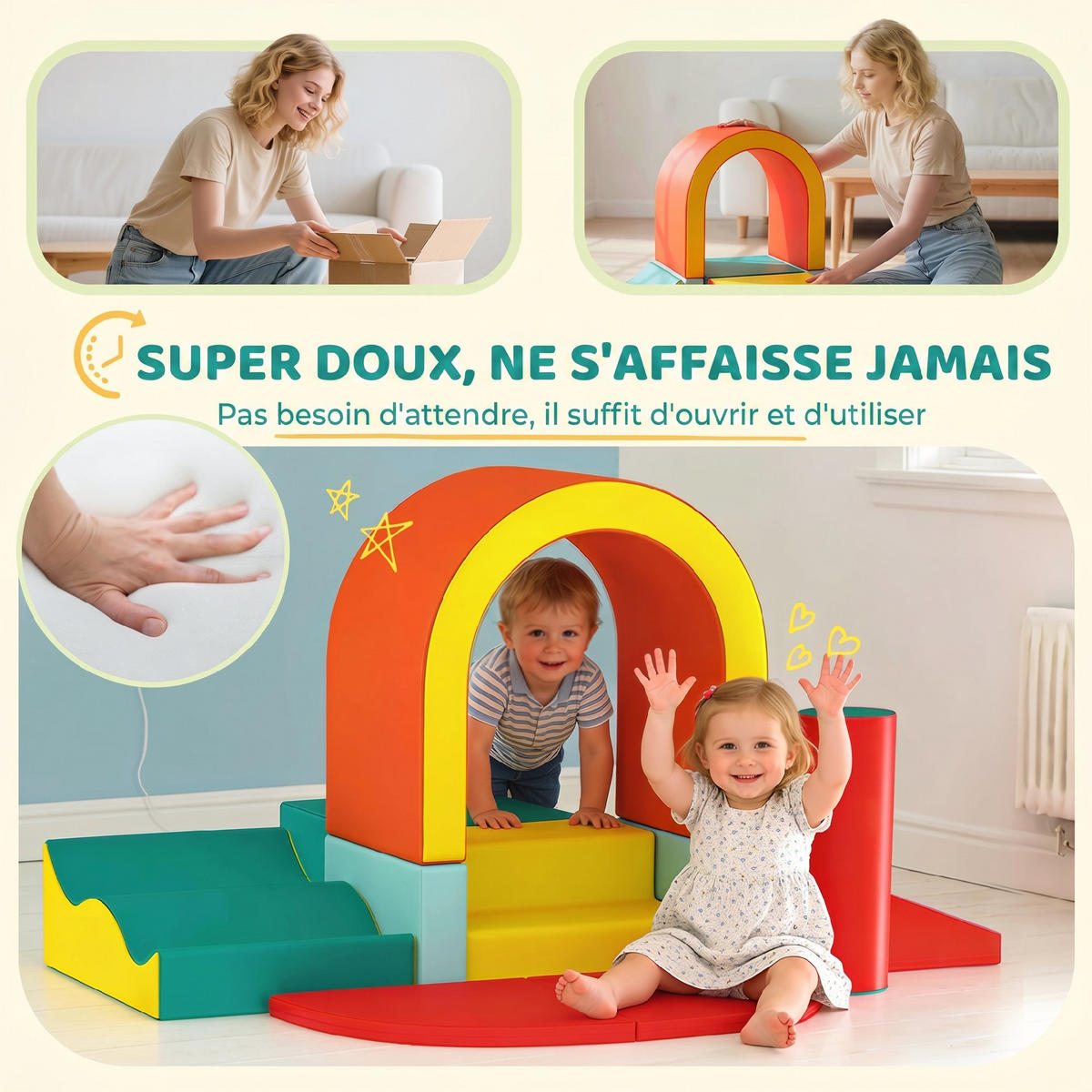 MOTORIKSPIEL DE-18216 10-teilig, EPE-Schaum mit PU-Bezug Bunt - Multicolor, Kunststoff (82/70/152cm) - ComfortXL