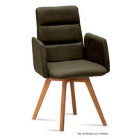 ARMLEHNSTUHL (8er-Set) Dobka 52x92x60 Eiche geölt/Khaki - Dunkelgrün/Eichefarben, Kunststoff (60/92/52cm) - 58aufmkessel
