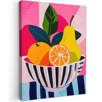 LEINWANDBILD Obst - Abstrakter Hintergrund - Rosa Wandbild Wohnzimmer 60x80 cm - Pink, Textil (60/80cm) - MuchoWow