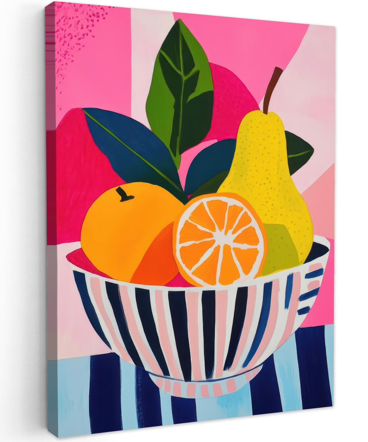 LEINWANDBILD Obst - Abstrakter Hintergrund - Rosa Wandbild Wohnzimmer 60x80 cm - Pink, Textil (60/80cm) - MuchoWow