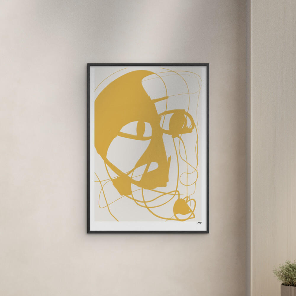 POSTER mit Rahmen N. Atelier - Soirée - Gelb/Schwarz, Holz/Papier (30/40cm) - Poster&Frame