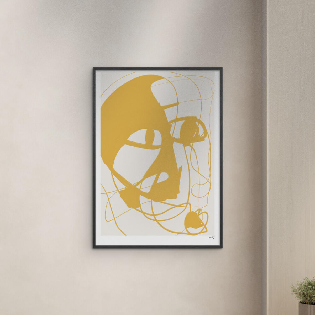 POSTER mit Rahmen N. Atelier - Soirée - Gelb/Schwarz, Holz/Papier (30/40cm) - Poster&Frame