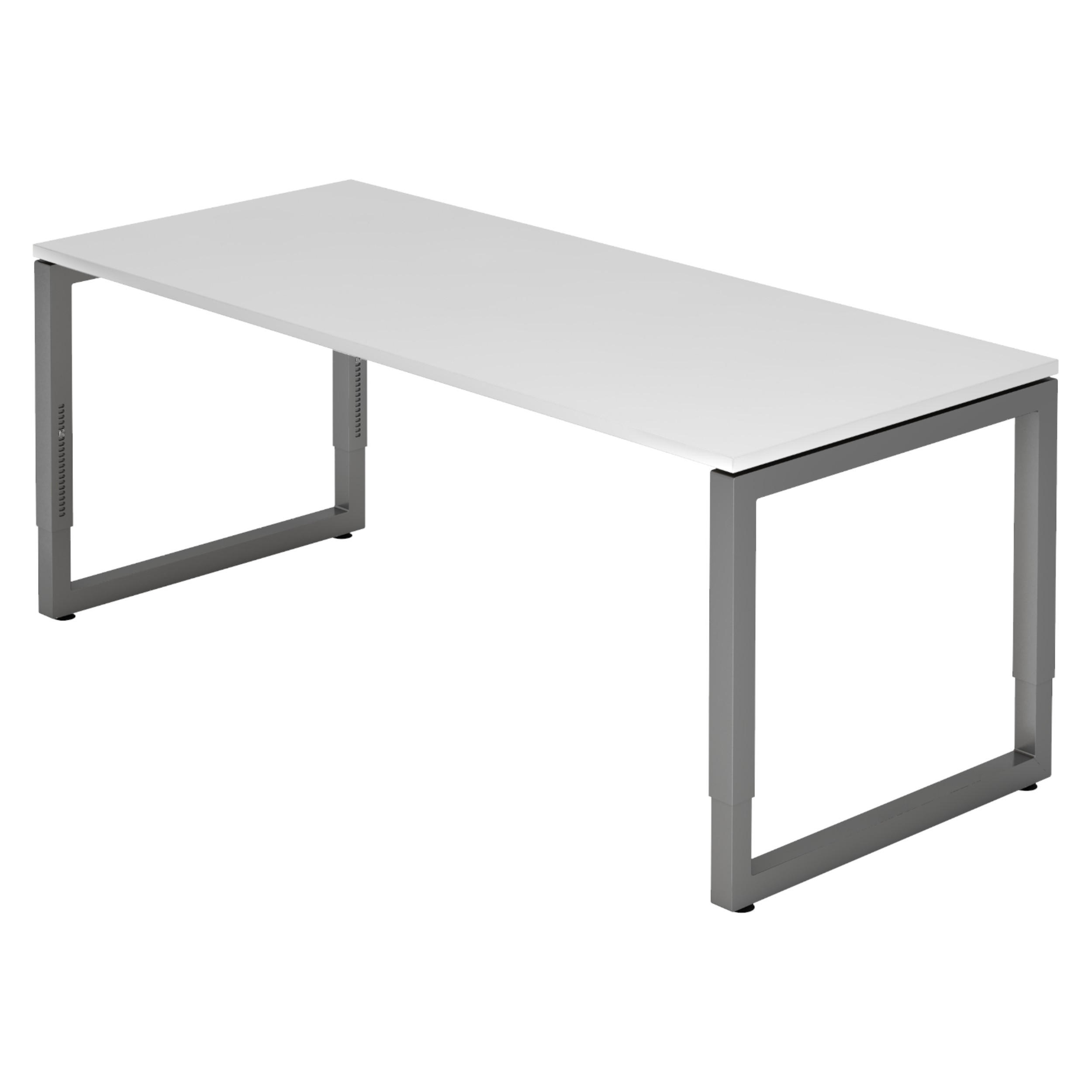 SCHREIBTISCH Serie-R 80/180/74 cm in Weiß/Graphitfarben - Graphitfarben/Weiß, Holzwerkstoff (80/180/74cm) - bümö