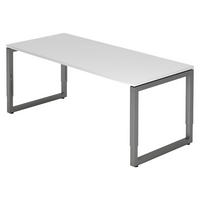 SCHREIBTISCH Serie-R 80/180/74 cm in Weiß/Graphitfarben - Graphitfarben/Weiß, Holzwerkstoff (80/180/74cm) - bümö