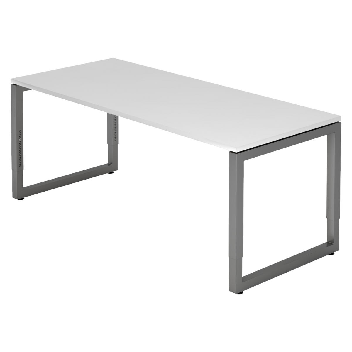 SCHREIBTISCH Serie-R 80/180/74 cm in Weiß/Graphitfarben - Graphitfarben/Weiß, Holzwerkstoff (80/180/74cm) - bümö