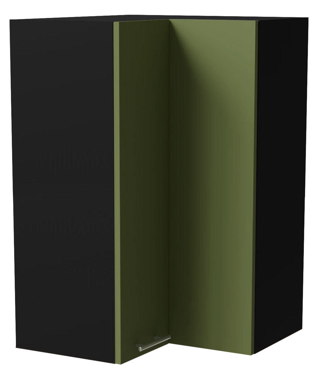 ECKHÄNGESCHRANK Brerra W14/60 Schwarz / RAL 6025 farngrün Matt 60 / 60 / 96cm - Schwarz/Grün, Holz/Holzwerkstoff (60/96/60cm) - Feldmann-Wohnen