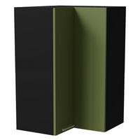 ECKHÄNGESCHRANK Brerra W14/60 Schwarz / RAL 6025 farngrün Matt 60 / 60 / 96cm - Schwarz/Grün, Holz/Holzwerkstoff (60/96/60cm) - Feldmann-Wohnen