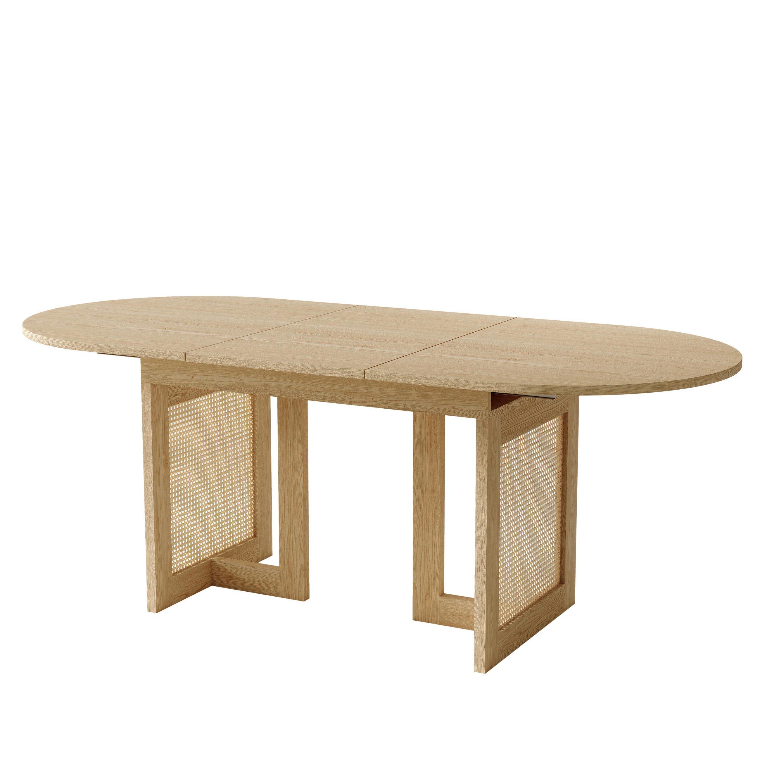 ESSTISCH ausziehbar 120-160/80 cm mit Rattan-Beinen DE-39789 Eichenfarbe - Eichefarben, Holzwerkstoff (80/160/75cm) - ComfortXL