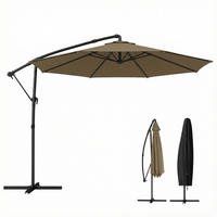 AMPELSCHIRM Ø300 cm DE-11564 neigbar mit Schutzhülle Kaki - Mokka, Metall (300/300cm) - ComfortXL