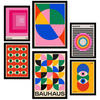 POSTER Set Mit 6 Bauhaus – Geometrische Formen In Leuchtenden Farben A3 & A4 Schwarzer Rahmen - Schwarz, Papier (29/3cm) - Nacnic