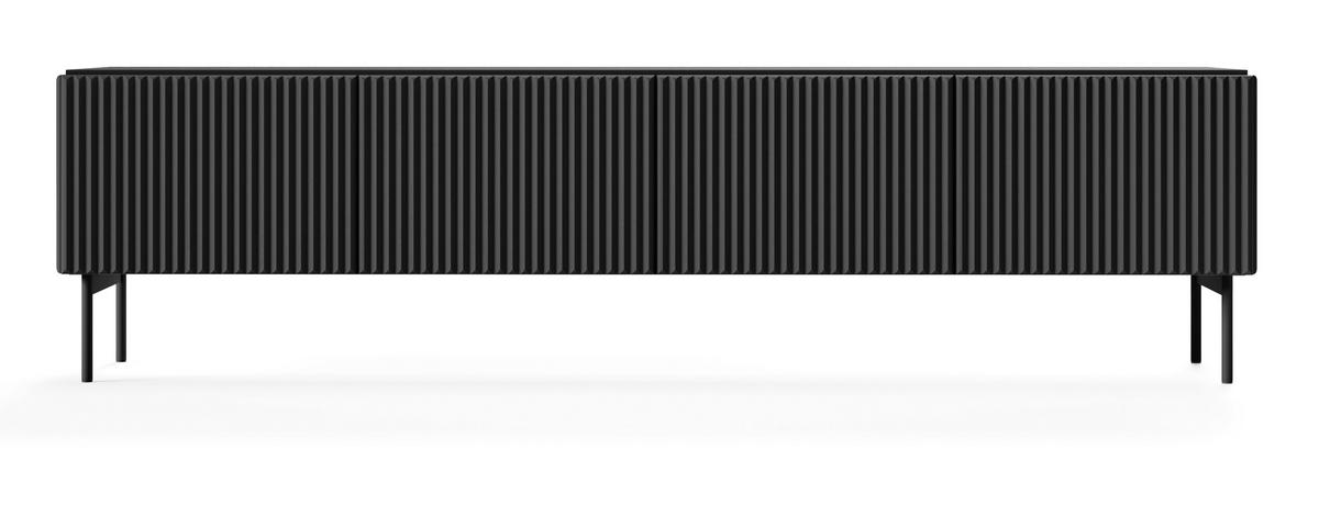 TV-BOARD 195 cm Galiano mit 4 Türen, Schwarz - Schwarz, Holz (195/51/40cm) - Emporius