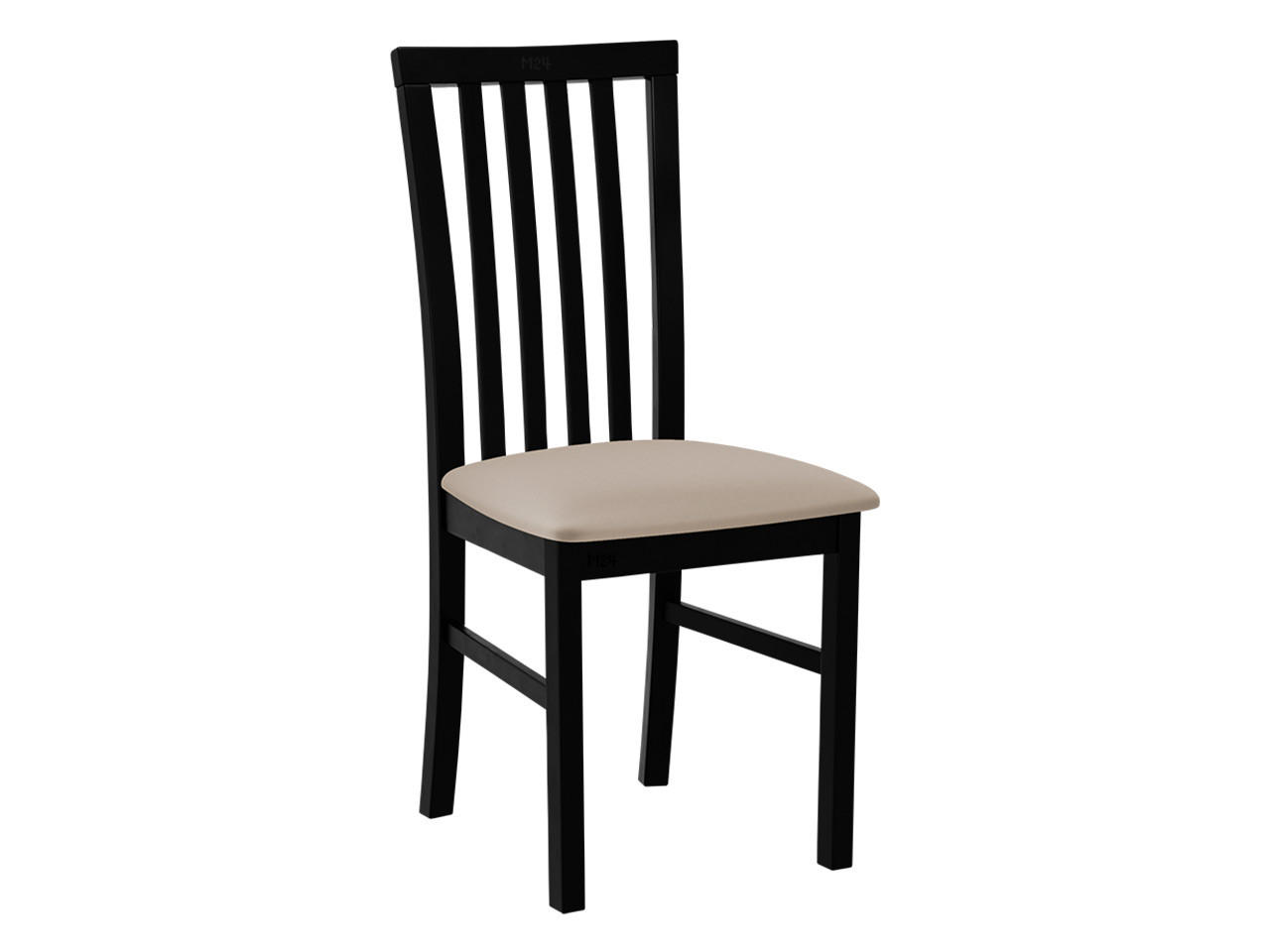 STUHL Milano I, Holzfarbe: Schwarz - Beige/Schwarz, Holz (43/93/40cm) - MIRJAN24