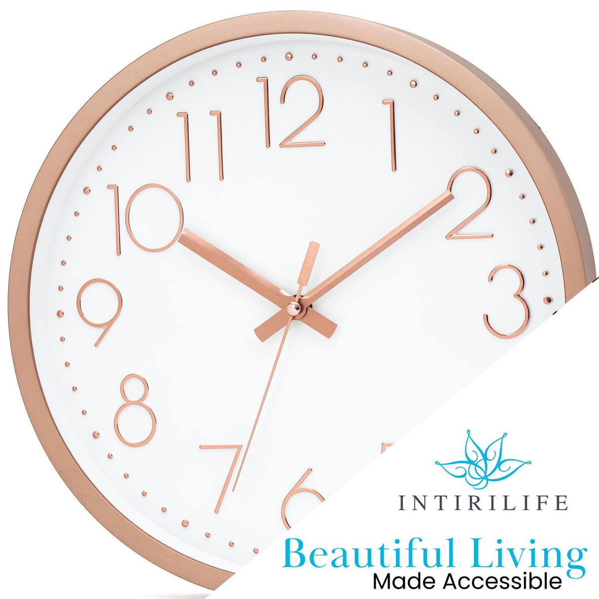 WANDUHR 30.5 cm - Goldfarben, Kunststoff (30.5/30.5/4.5cm) - Intirilife