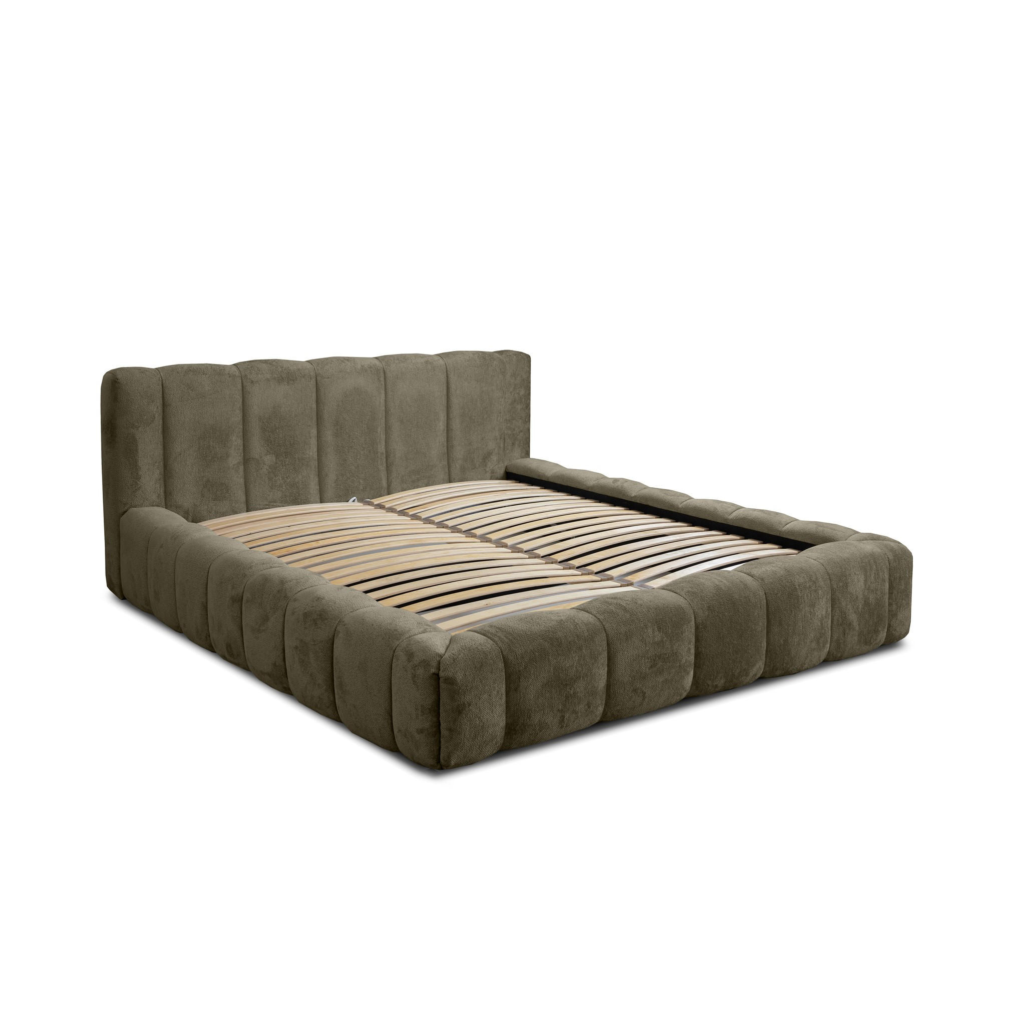 POLSTERBETT Hailey In Tender Way - Grün, Holzwerkstoff/Textil (160/200cm) - Fun Möbel