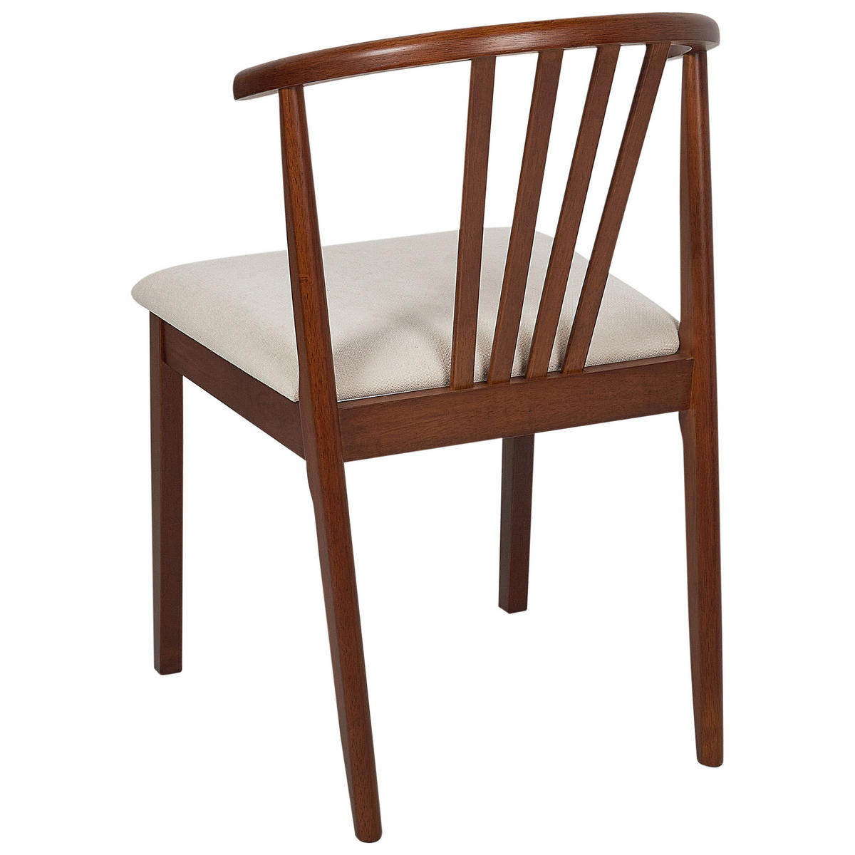 ESSZIMMERSTUHL 2er-Set Dunkler Holzfarbton Craig - Dunkelbraun/Beige, Holz (50/80/57cm) - Beliani