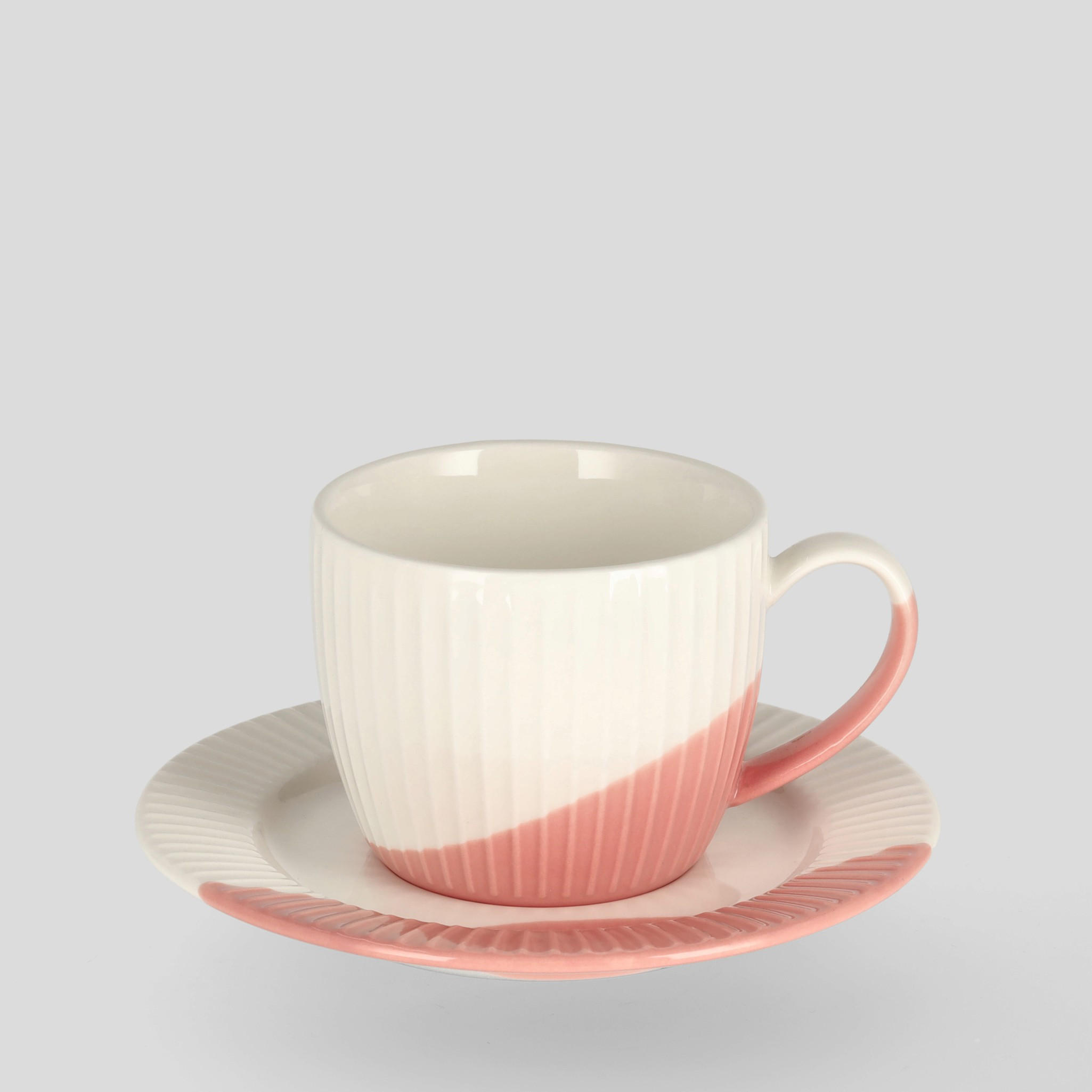 TASSE MIT UNTERTASSE Linios - Rosa, Keramik (0.22L) - home&you