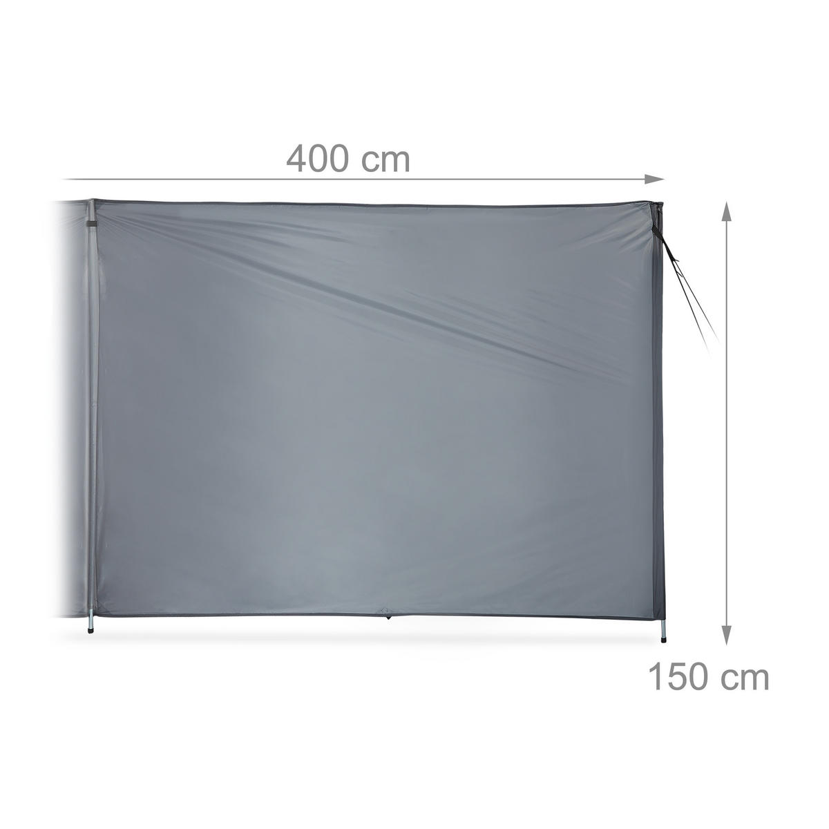 WINDSCHUTZ - Grau, Textil (400/150cm) - Relaxdays