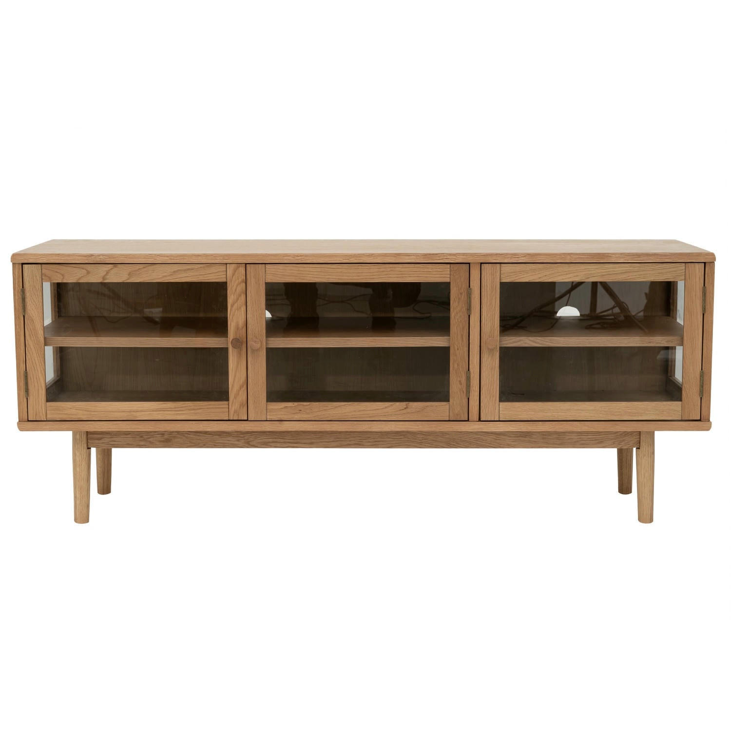 TV-ELEMENT Eiche massiv - Eichefarben/Braun, Holz/Holzwerkstoff (137/55/40cm) - Furnhouse