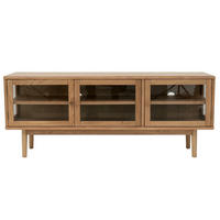 TV-ELEMENT Eiche massiv - Eichefarben/Braun, Holz/Holzwerkstoff (137/55/40cm) - Furnhouse