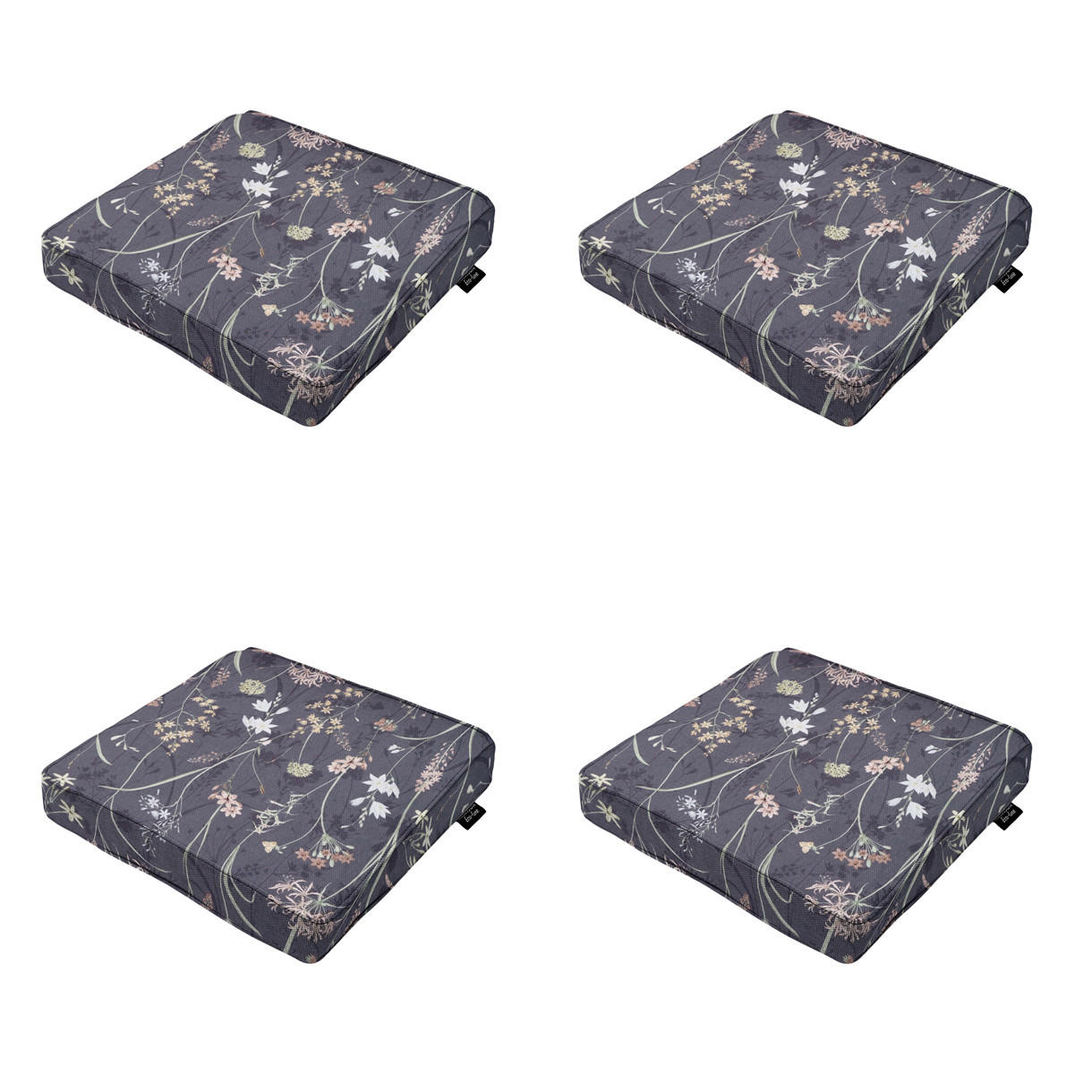 SITZKISSEN Donna 40/40 cm 4er-Set - Grau, Textil (40/7/40cm) - Madison