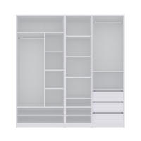OFFENER-KLEIDERSCHRANK TRES SET E/B Weiß 200/206/51 cm - Weiß, Holzwerkstoff (200/206/51cm) - Marmex Möbel