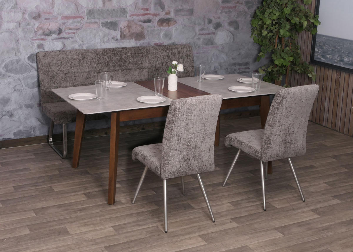 ESSZIMMER-SET Grau 3er-Set - Grau, Textil (180/99/65cm) - MCW