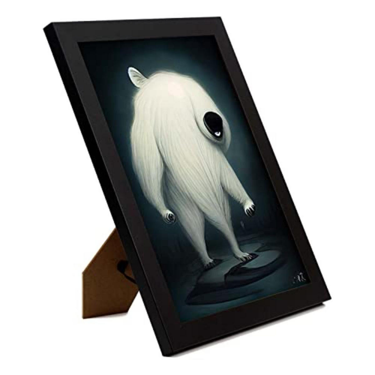 POSTER Set mit 4 Grässlich Tier im T Burton Goth Stil A4 Schwarzer Rahmen - Schwarz, Papier (29.7/3cm) - Nacnic