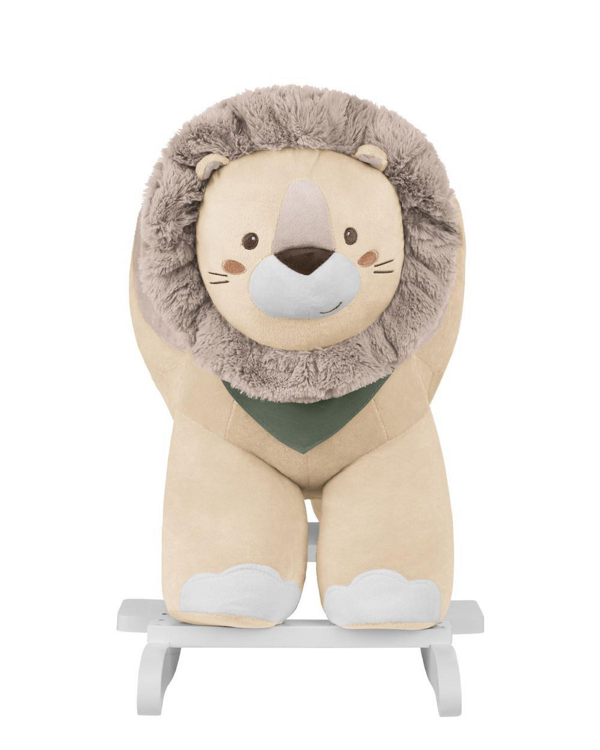 SCHAUKELTIER Löwe beige Plüsch, Sicherheitsgurt, Fußstützen, Holzkufen, Rückenlehne, bis 30 kg - Beige, Textil (33/55/68cm) - Kikka boo