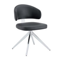 DREHSTUHL 360° drehbar mit Metallgestell PU Black - Schwarz, Metall (50.5/77/54.51cm) - Meubliv