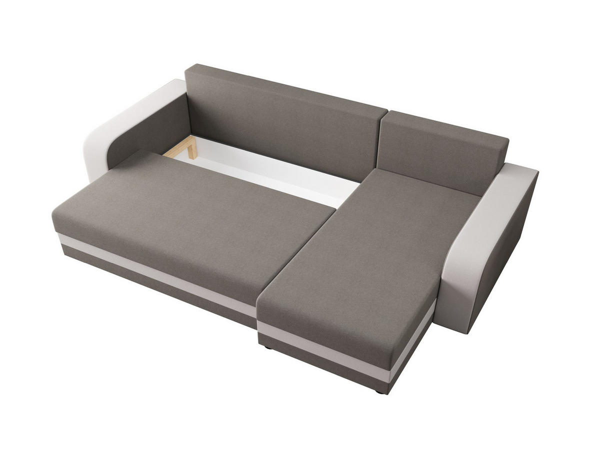 ECKSOFA HEWLET L BIS Sawana 21+01 Rechts mit Schlaffunktion - Grau, Textil (240/140cm) - Bedante