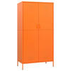 KLEIDERSCHRANK 2-Türig mit 4 verstellbaren Fächern 90/50/180 cm aus Stahl Orange - Orange, Metall (90/180/50cm) - vidaXL