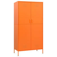 KLEIDERSCHRANK 2-Türig mit 4 verstellbaren Fächern 90/50/180 cm aus Stahl Orange - Orange, Metall (90/180/50cm) - vidaXL