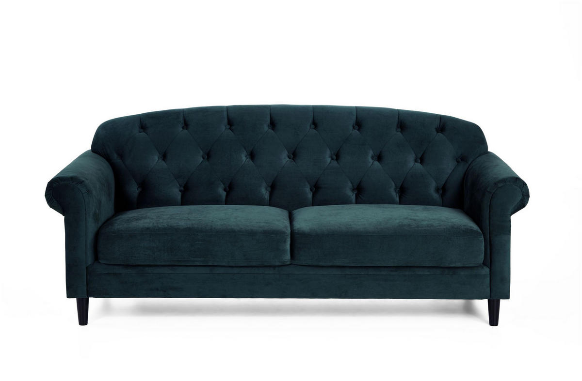 SOFA Carla Samt Waldgrün - Waldgrün, Textil (210/85/88cm) - ATLANTIC home collection