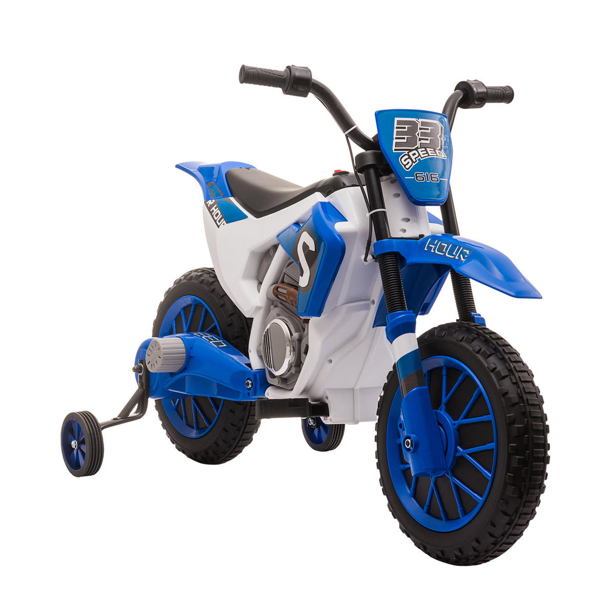 ELEKTRO KINDERMOTORRAD, Blau/Grün/ Rot, PP+ Metall - Blau, Kunststoff (106.5/51.5/68cm) - HOMCOM