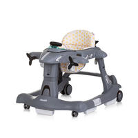 LAUFLERNHILFE Airplane 3 in 1 grau Lauflernwagen, Musik, Schiebespielzeug - Grau, Kunststoff (55/50/68cm) - Chipolino